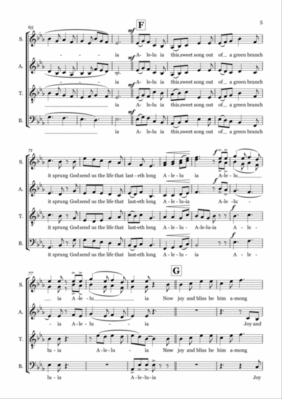 Alleluia! A new work is come on hand - SATB choir 4-Part scores gallery preview page 5