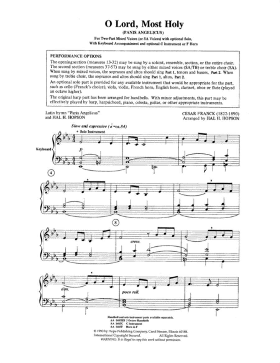 O Lord, Most Holy (Panis Angelicus) 2-Part scores gallery preview page 2