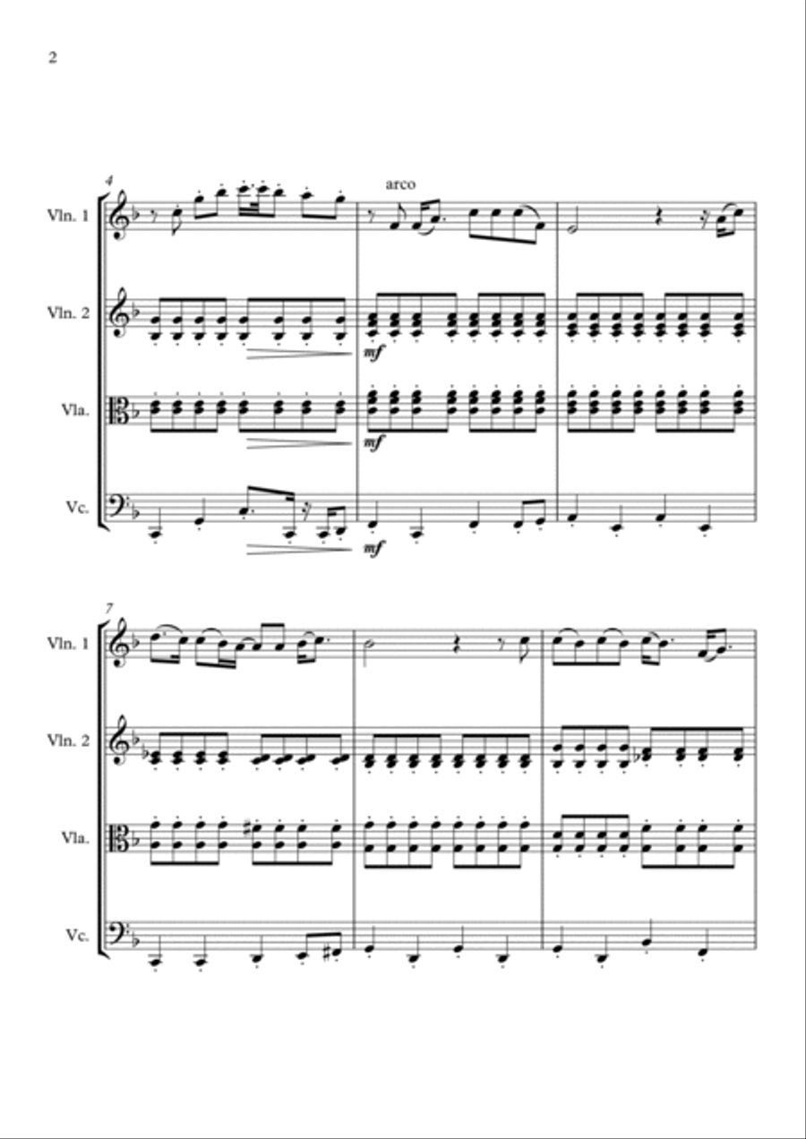 Tie A Yellow Ribbon Round The Ole Oak Tree String Quartet scores gallery preview page 2