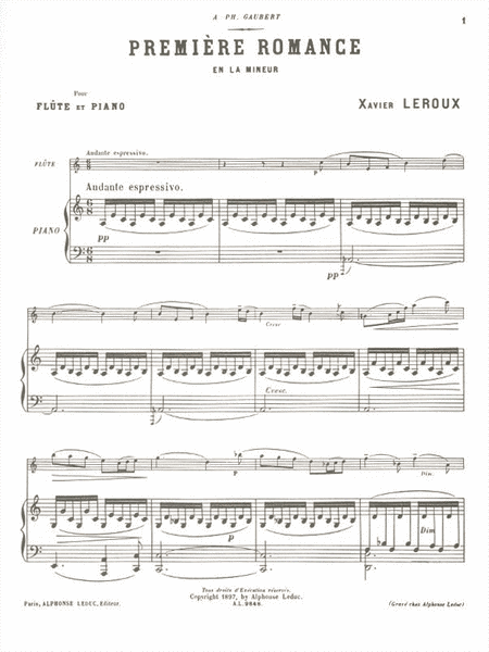 Romance No.1 In A Minor (flute & Piano)