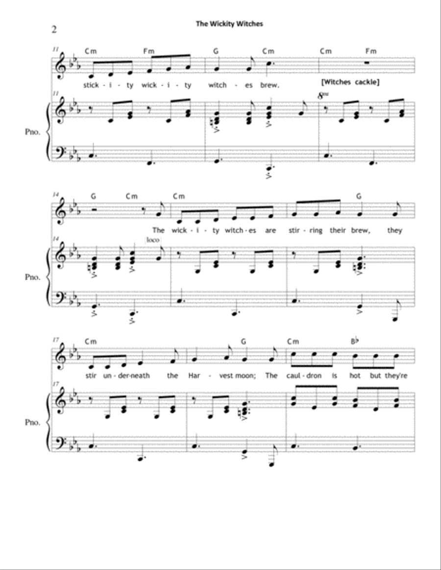 The Wickity Witches The Wickity Witches Unison Choir scores gallery preview page 2