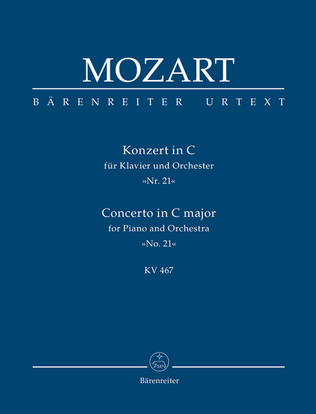 Book cover for Concerto for Piano and Orchestra, No. 21 C major, KV 467