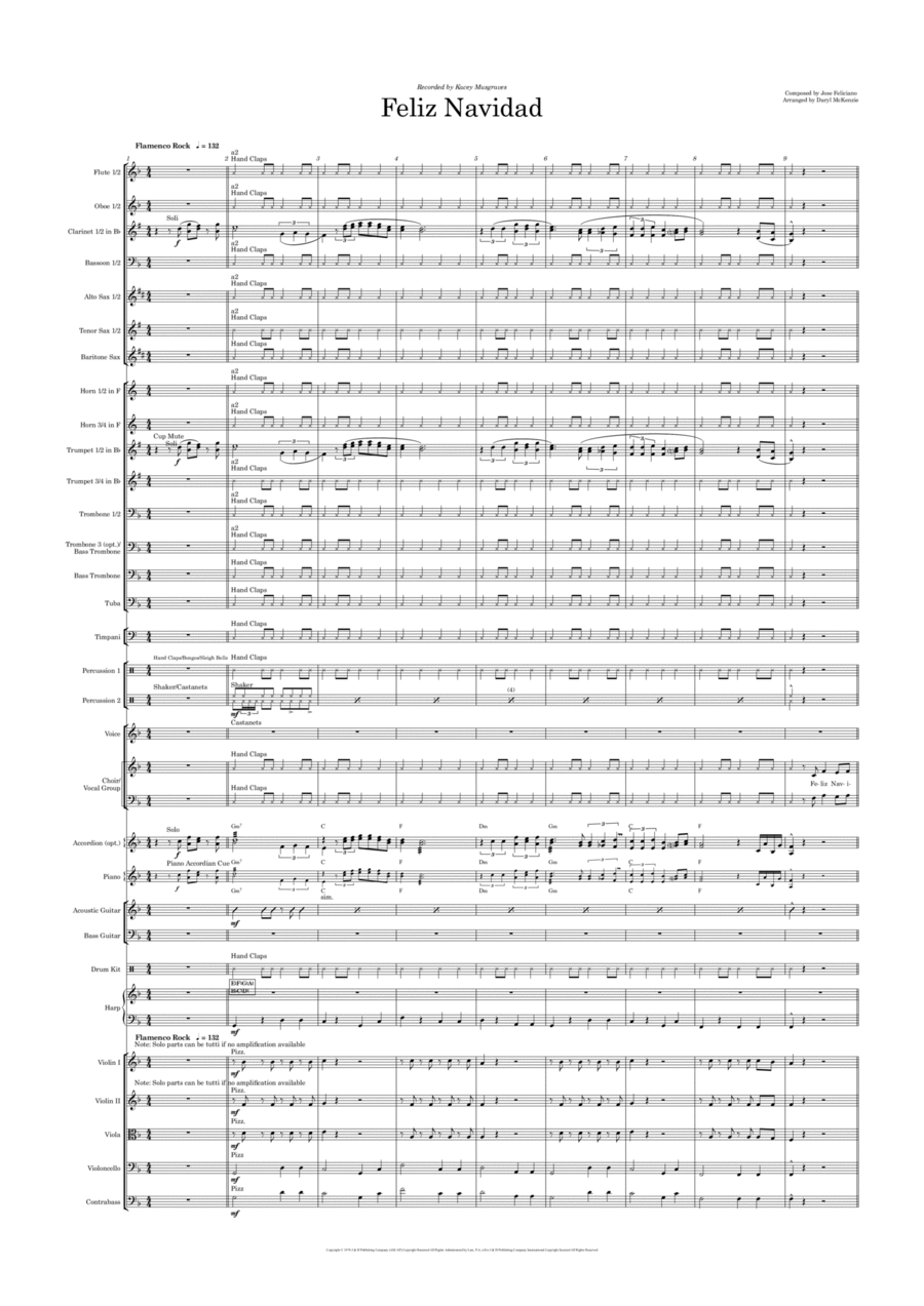 Feliz Navidad Full Orchestra scores gallery preview page 1