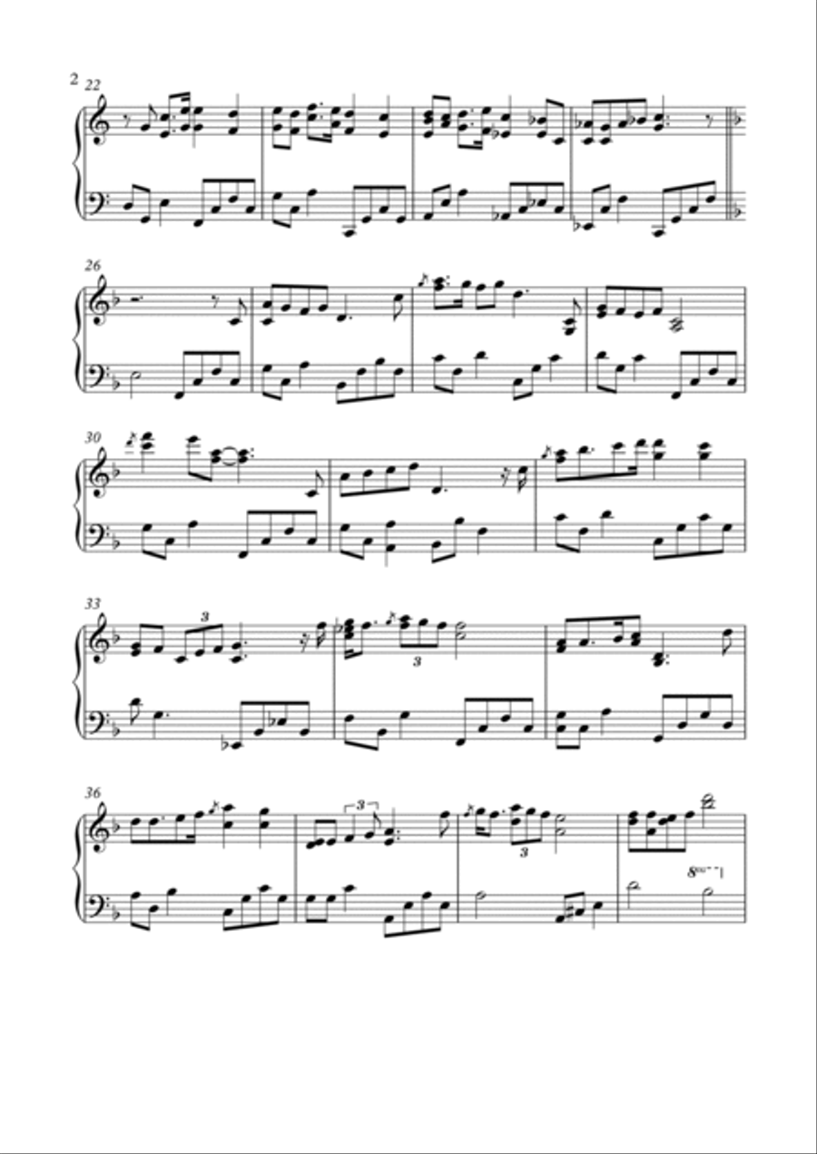 Prayer Piano Solo scores gallery preview page 2
