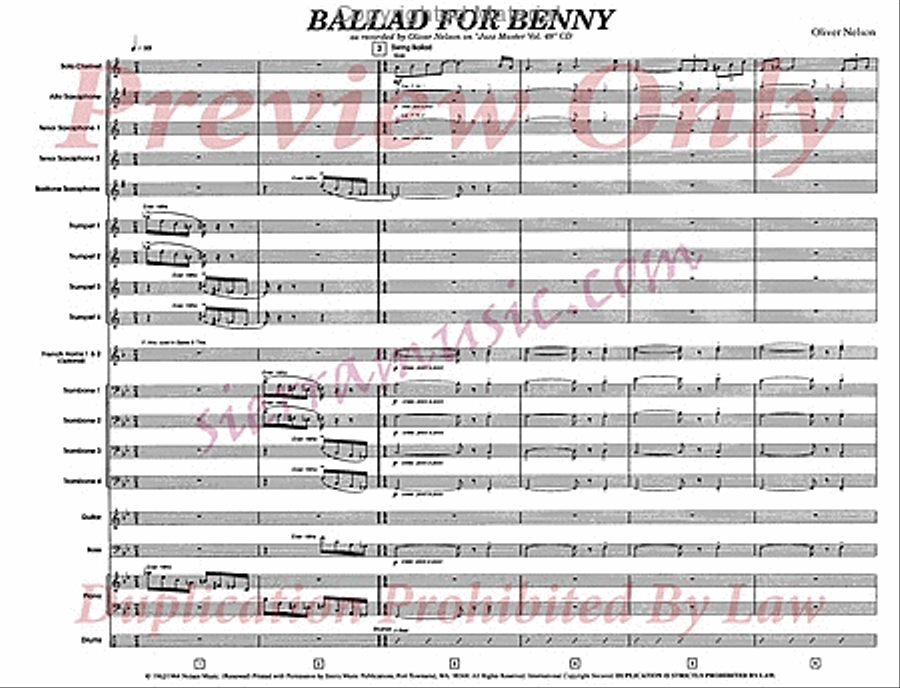 Ballad For Benny Ballad For Benny Big Band scores gallery preview page 2