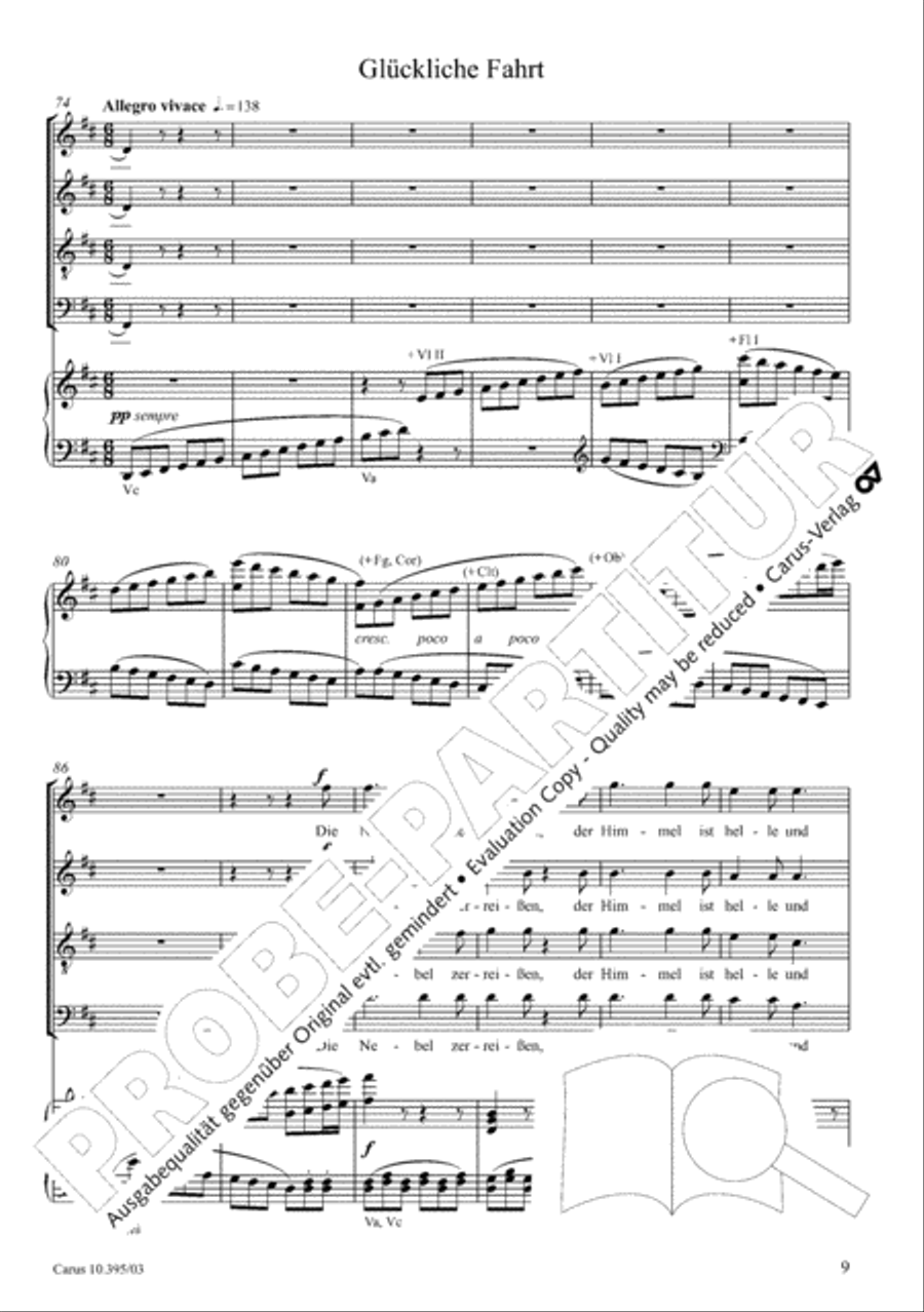 Calm Sea and Prosperous Voyage 4-Part scores gallery preview page 10