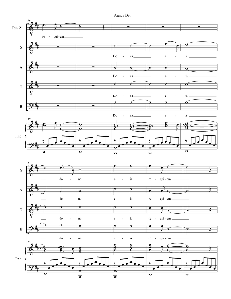 Agnus Dei (from "Requiem Mass" - Piano/Vocal Score) image number null