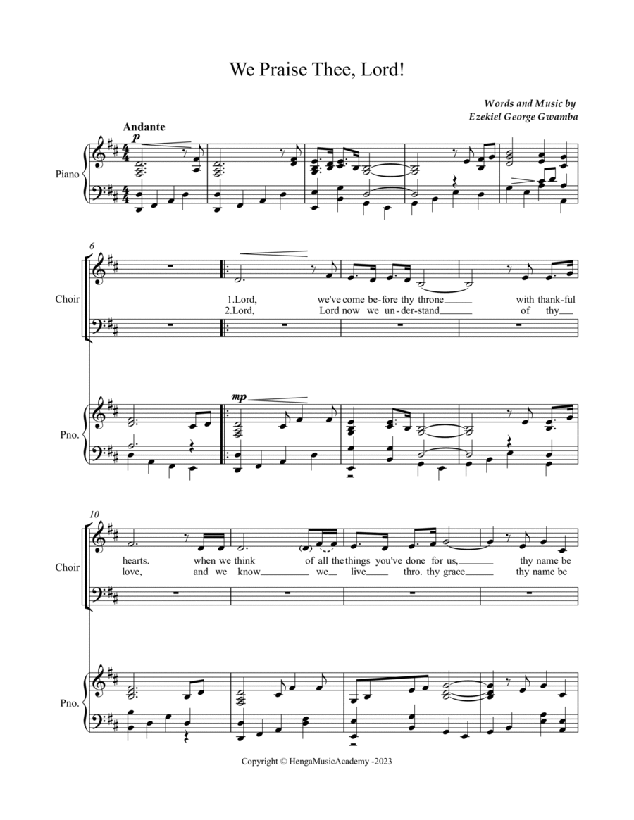 We praise Thee, Lord Choir scores gallery preview page 1