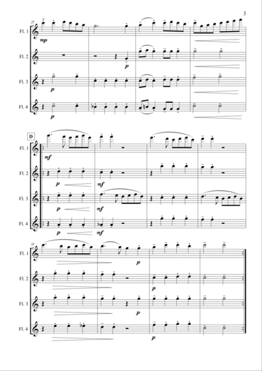 Ding Dong Merrily on High Woodwind Quartet scores gallery preview page 4