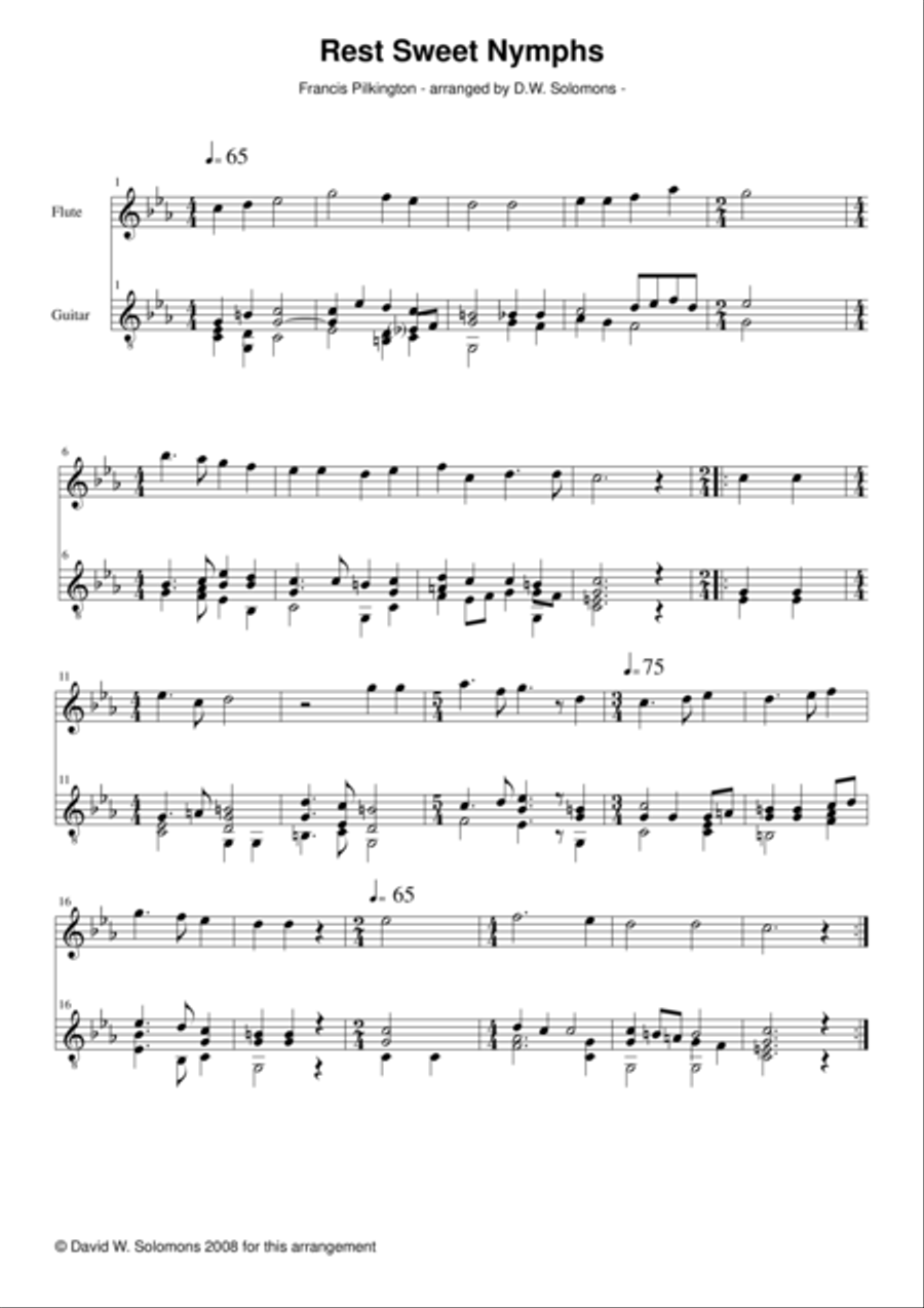24 more Arrangements for flute and classical guitar Flute scores gallery preview page 2