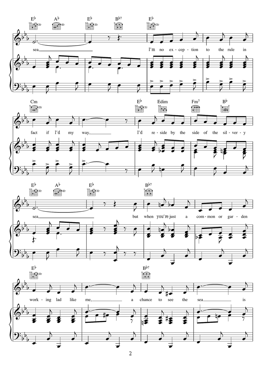 I Do Like To Be Beside The Seaside Piano, Vocal, Guitar scores gallery preview page 2