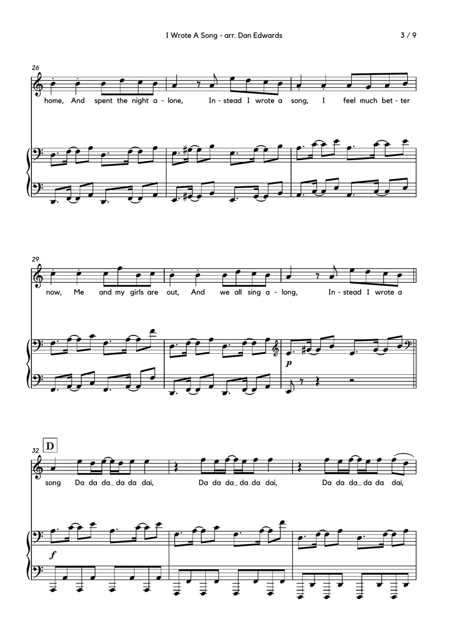 I Wrote A Song I Wrote A Song Voice scores gallery preview page 3
