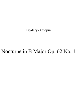 Book cover for Nocturne in B Major Op. 62 No. 1