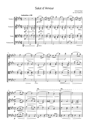 Book cover for Elgar: Salut d'Amour (string quartet)