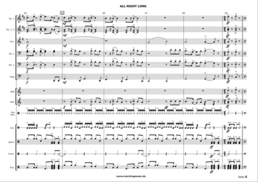 All Night Long (all Night) Marching Band scores gallery preview page 5