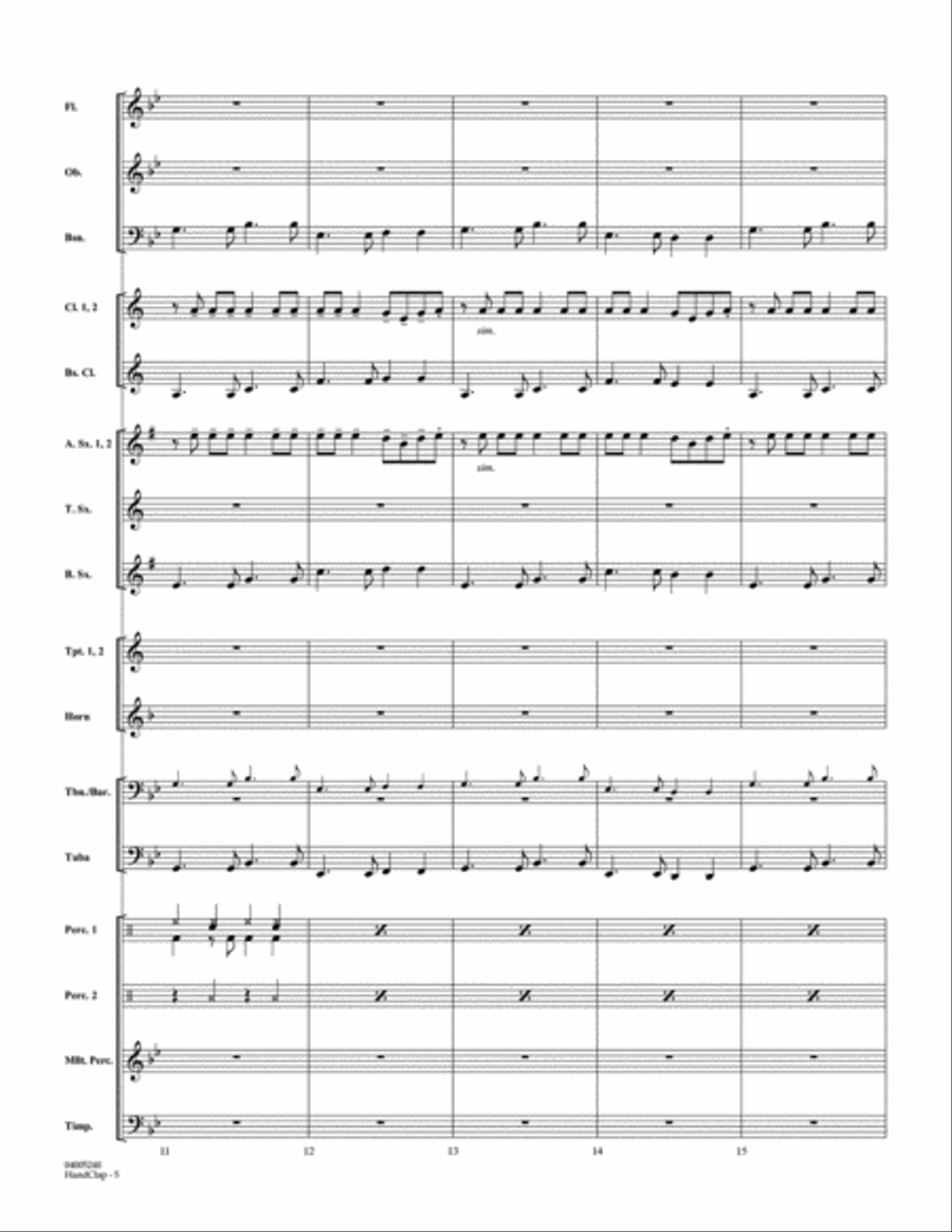 HandClap - Conductor Score (Full Score) Concert Band scores gallery preview page 4