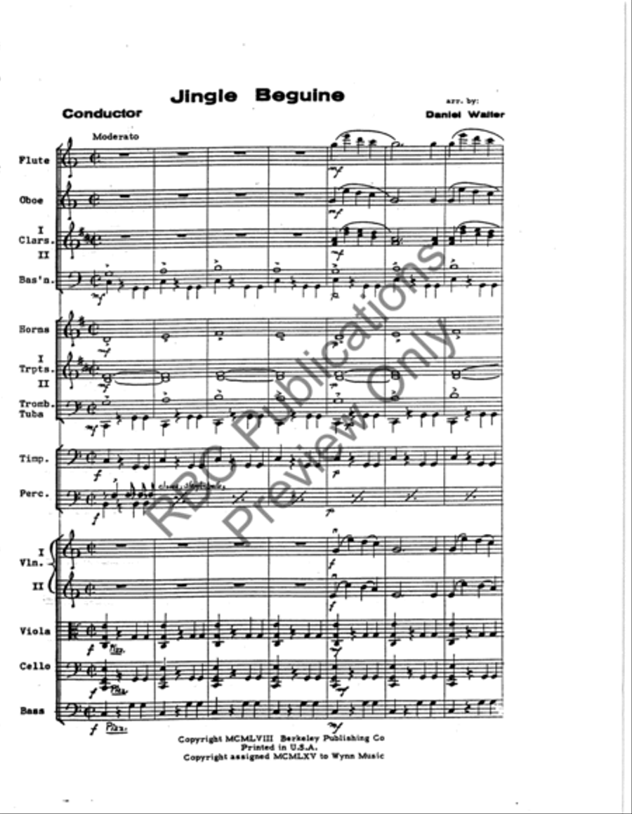 Jingle Beguine Full Orchestra scores gallery preview page 3