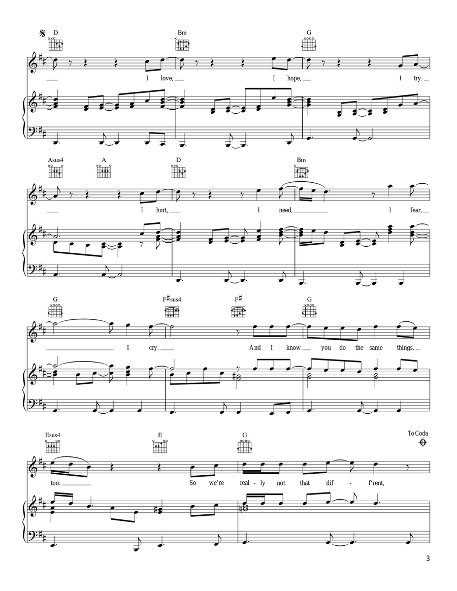Not That Different Piano, Vocal, Guitar scores gallery preview page 3