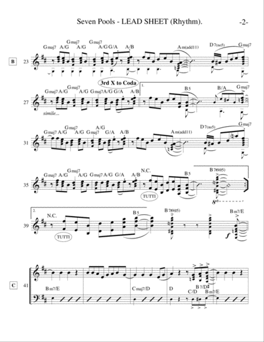 Seven Pools (Lead Sheet) Small Ensemble scores gallery preview page 2