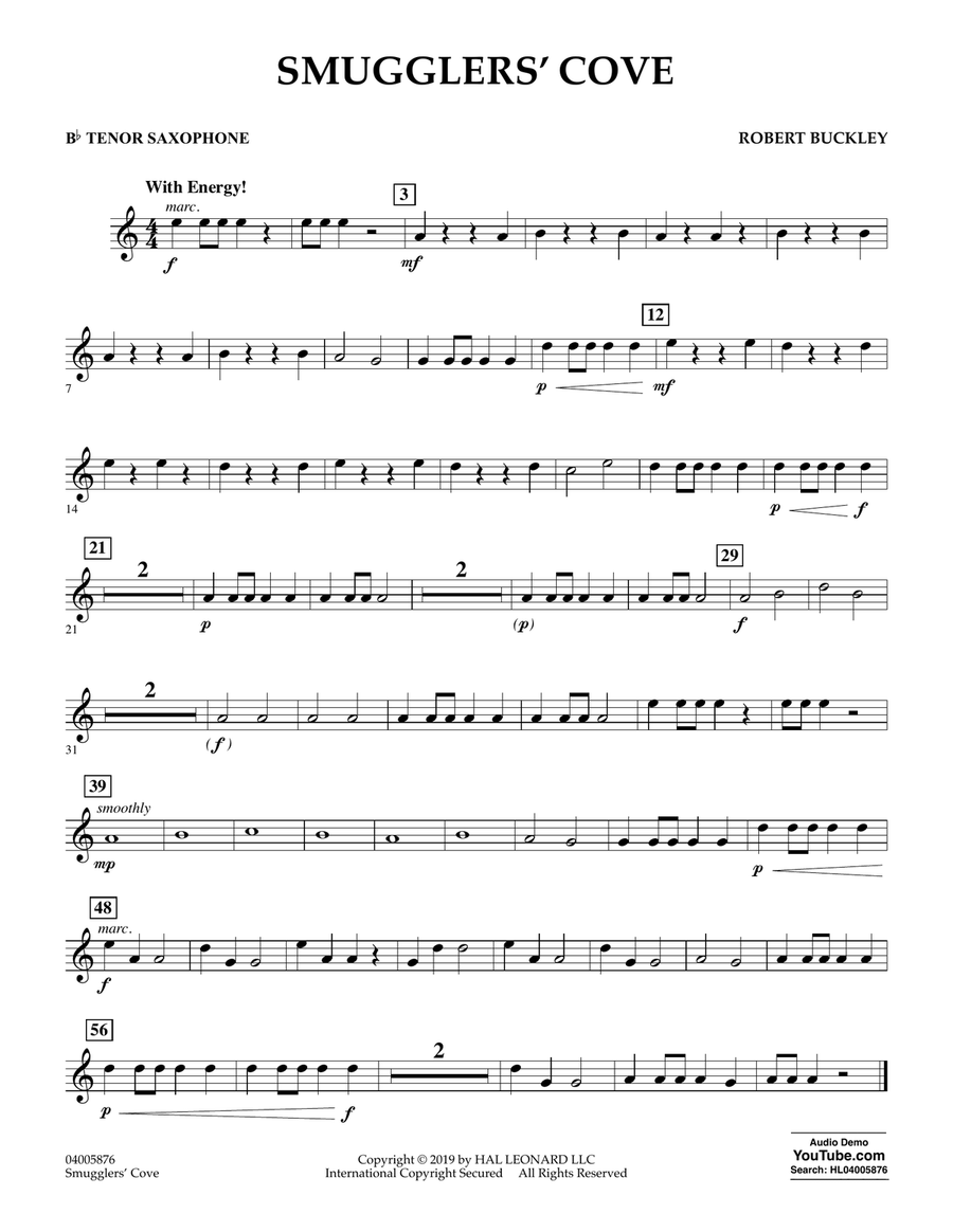 Smugglers' Cove - Bb Tenor Saxophone Concert Band scores gallery preview page 1