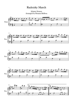 Radetzky March Easy Piano C Major