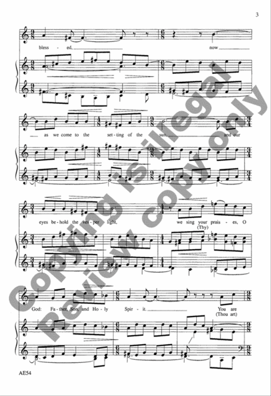 O Gracious Light Unison Choir scores gallery preview page 4