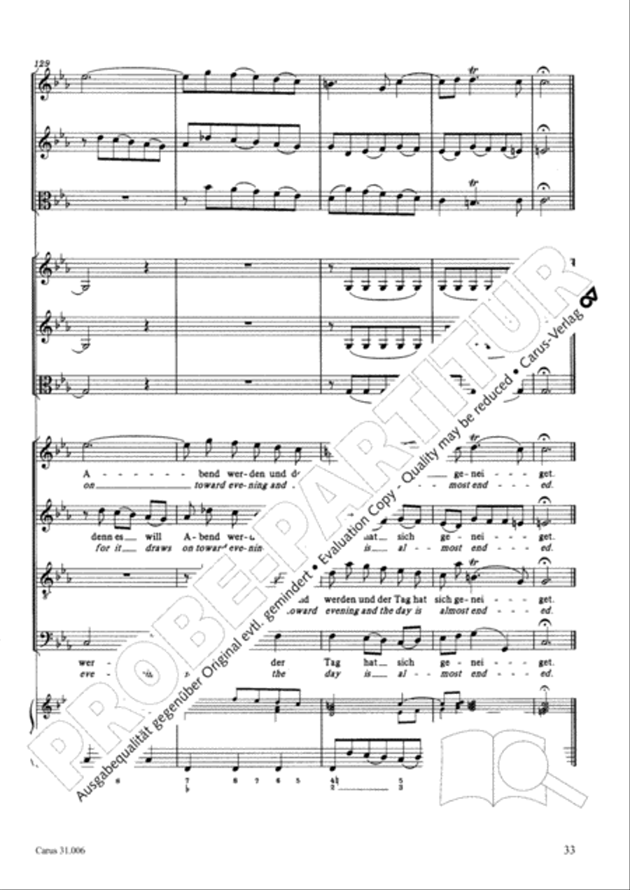 Stay with us, for it draws on toward evening (Bleib bei uns, denn es will Abend werden) 4-Part scores gallery preview page 34