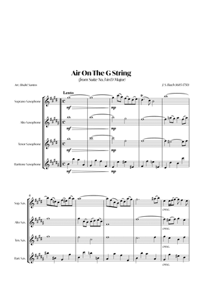 Book cover for Air On The G String (from Suite No.3 in D Major) (Bach) - Sax quartet