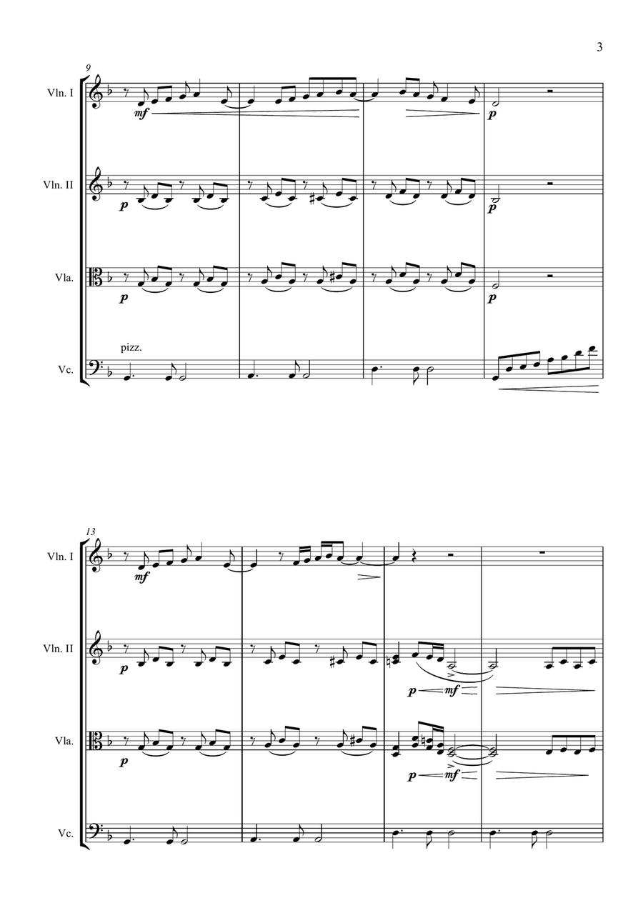 Distractions String Quartet scores gallery preview page 3