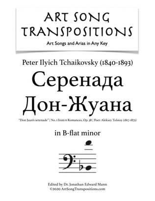 Book cover for TCHAIKOVSKY: Серенада Дон-Жуана, Op. 38 no. 1 (transposed to B-flat minor, bass clef)