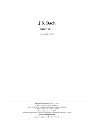 Book cover for Suite no 1, BWV 1007