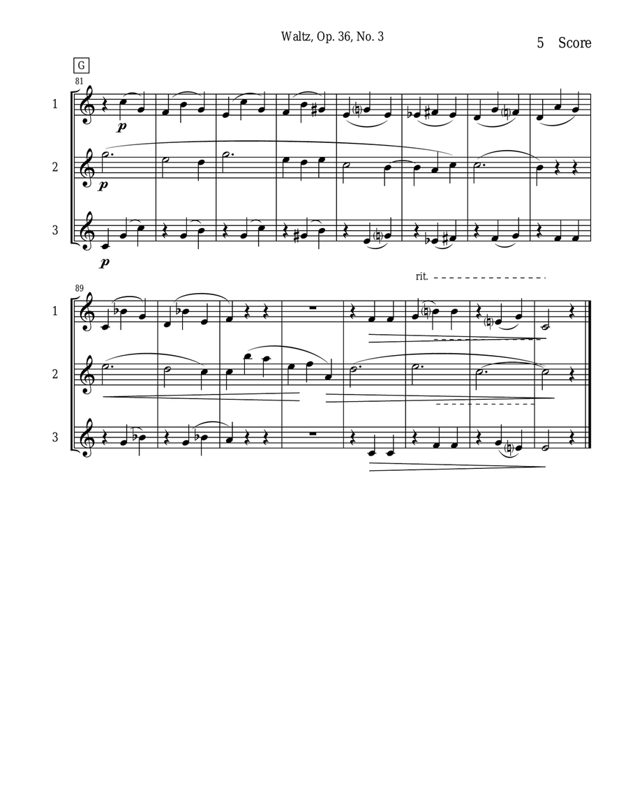 Waltz by Amy Beach set for Clarinet Trio Clarinet Trio scores gallery preview page 5