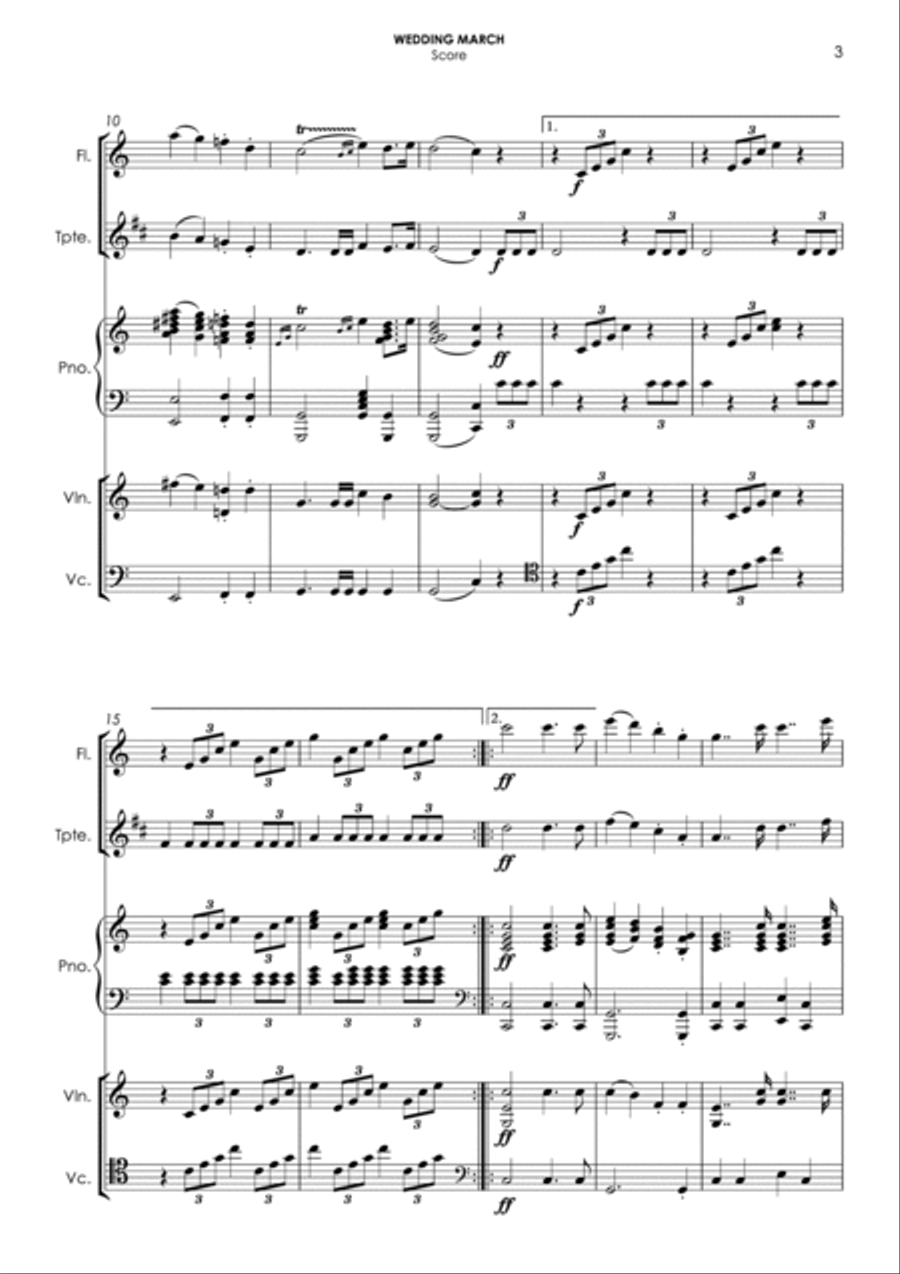 Wedding March (Mendelssohn) for quintet Small Ensemble scores gallery preview page 5