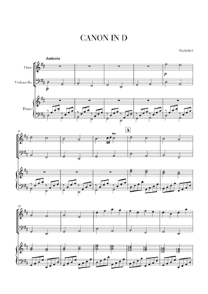 Book cover for Canon in D for Flute, Cello and Piano