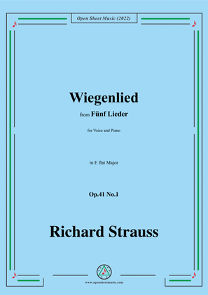 Richard Strauss-Wiegenlied,in E flat Major,Op.41 No.1