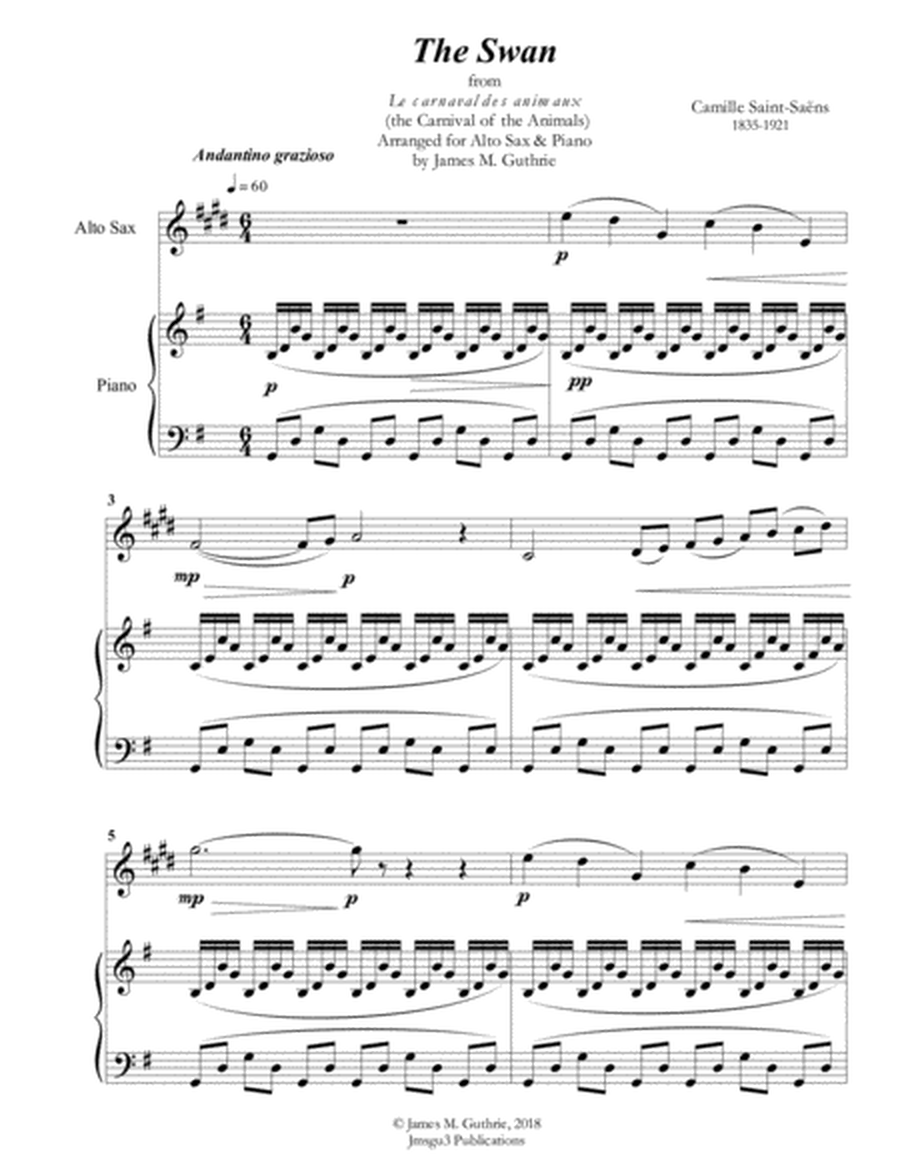 Saint-Saens: The Swan for Alto Sax & Piano image number null