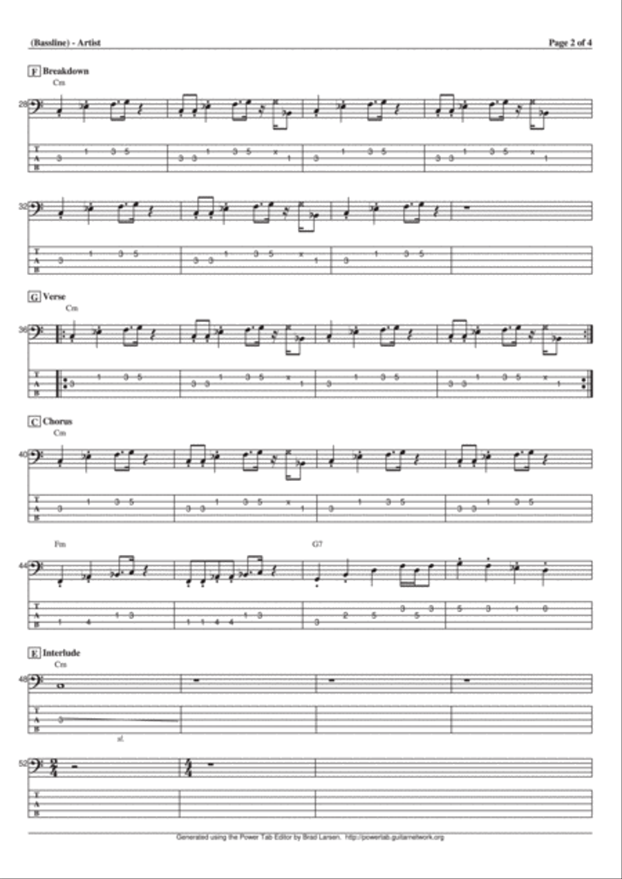 Wild Side Wild Side Bass Guitar scores gallery preview page 2