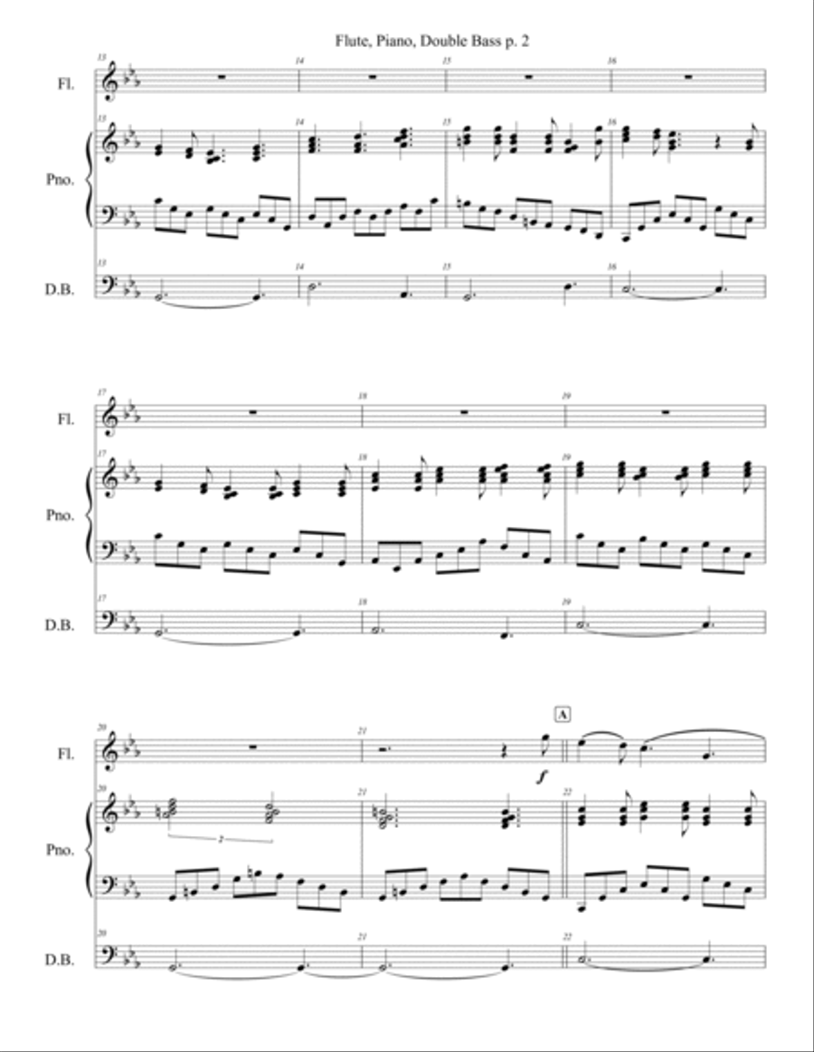 Flute Piano Double Bass - A Nocturn Flute scores gallery preview page 3