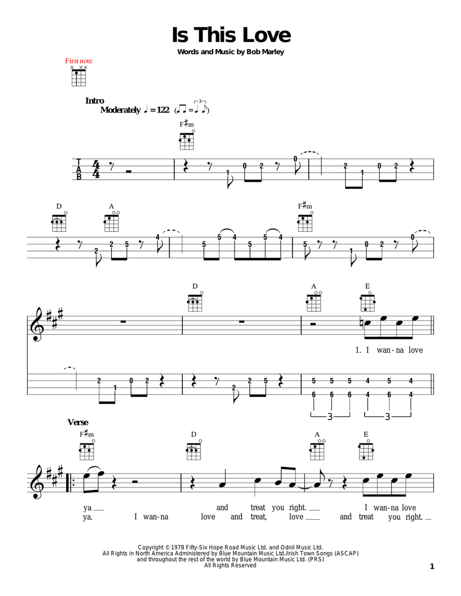 Is This Love Is This Love Ukulele scores gallery preview page 1