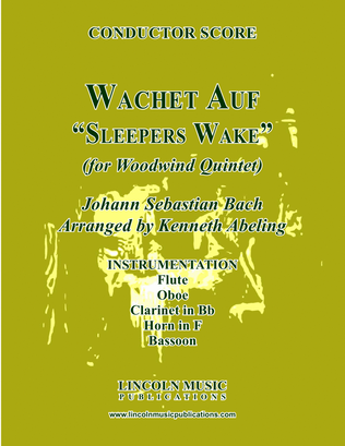 Book cover for Wachet Auf - "Sleepers Wake" (for Woodwind Quintet)