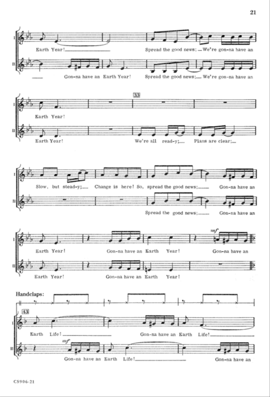 Gonna Have An Earth Day - Singer's Ed Unison Choir scores gallery preview page 23