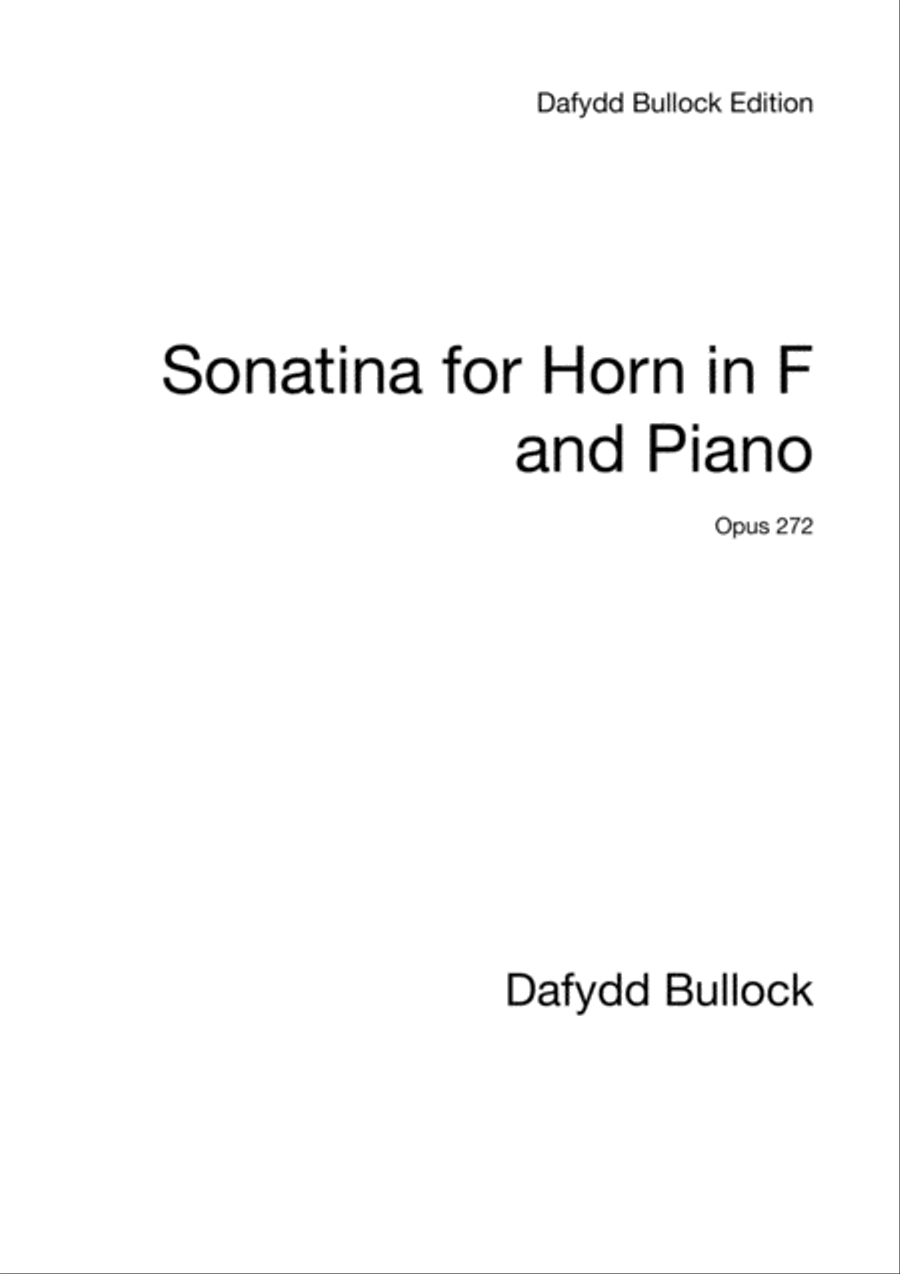 Sonatina for Horn in F and Piano Op. 272 Piano Accompaniment scores gallery preview page 1