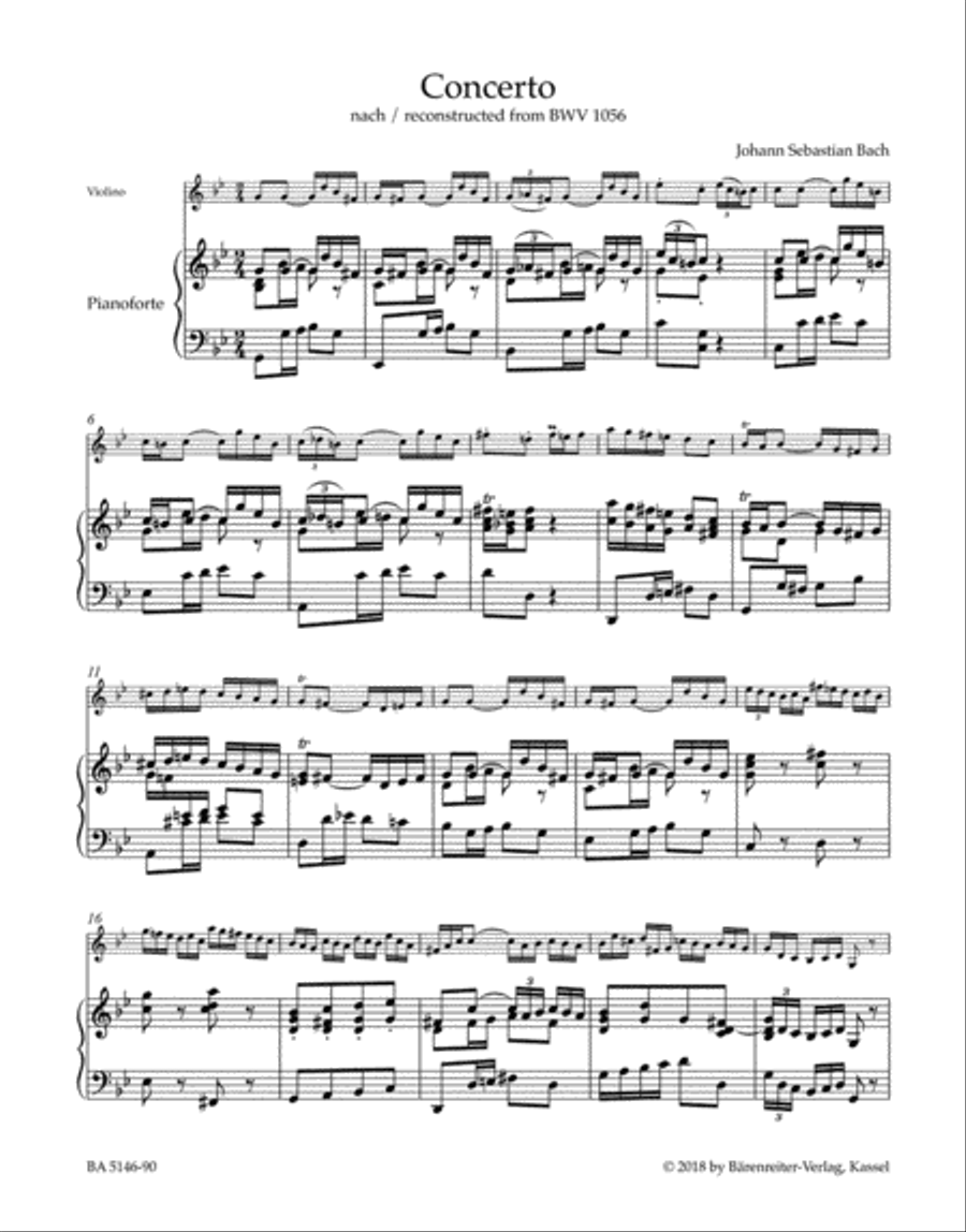 Concerto for Violin, Strings and Basso Continuo in G minor Violin Solo scores gallery preview page 2