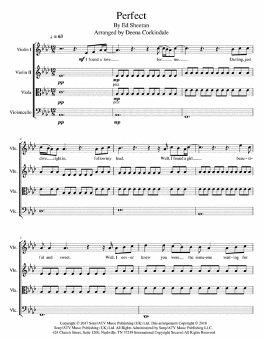 Perfect String Quartet scores gallery preview page 1