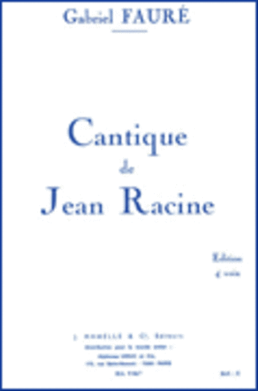 Cantique De Jean Racine Op.11 4-Part scores gallery preview page 1