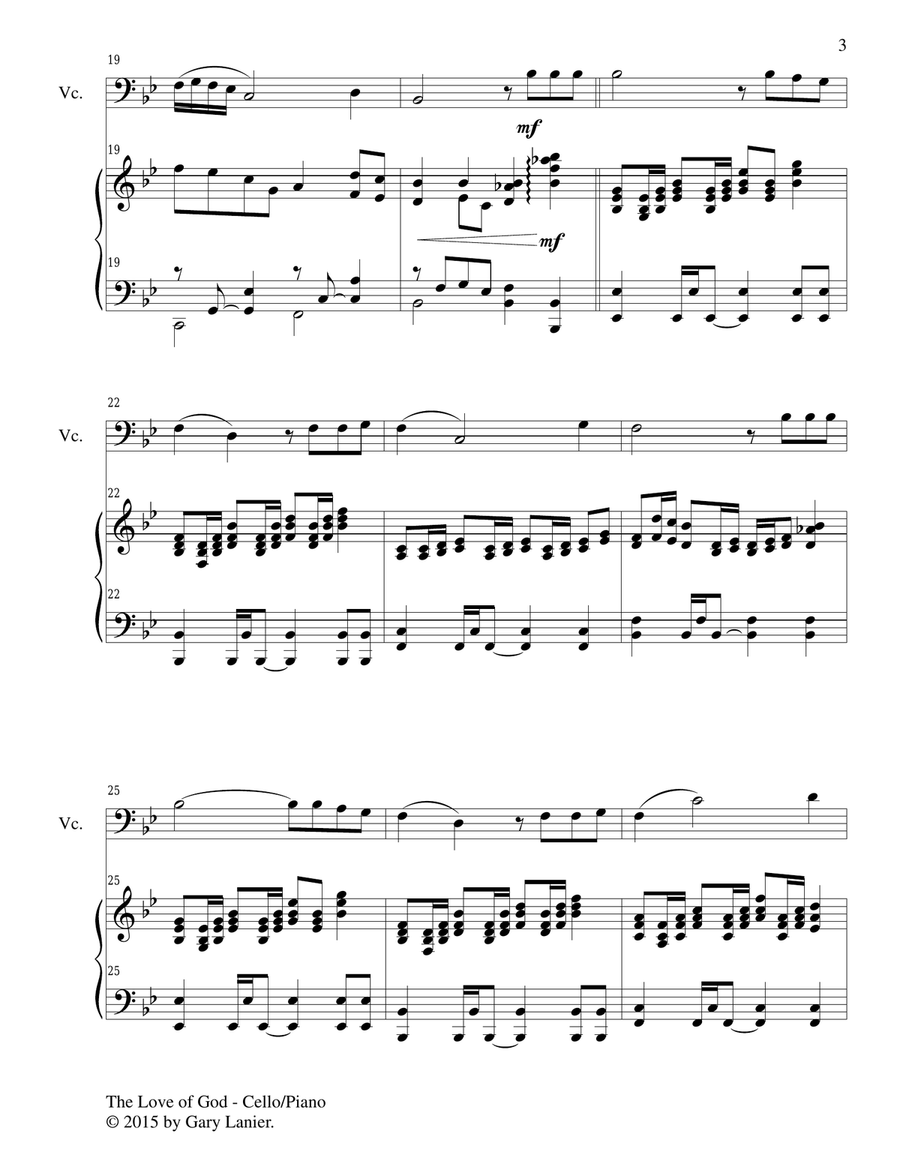THE LOVE OF GOD (Duet – Cello and Piano/Score and Parts) THE LOVE OF GOD (Duet – Cello and Piano/Score and Parts) Piano scores gallery preview page 4