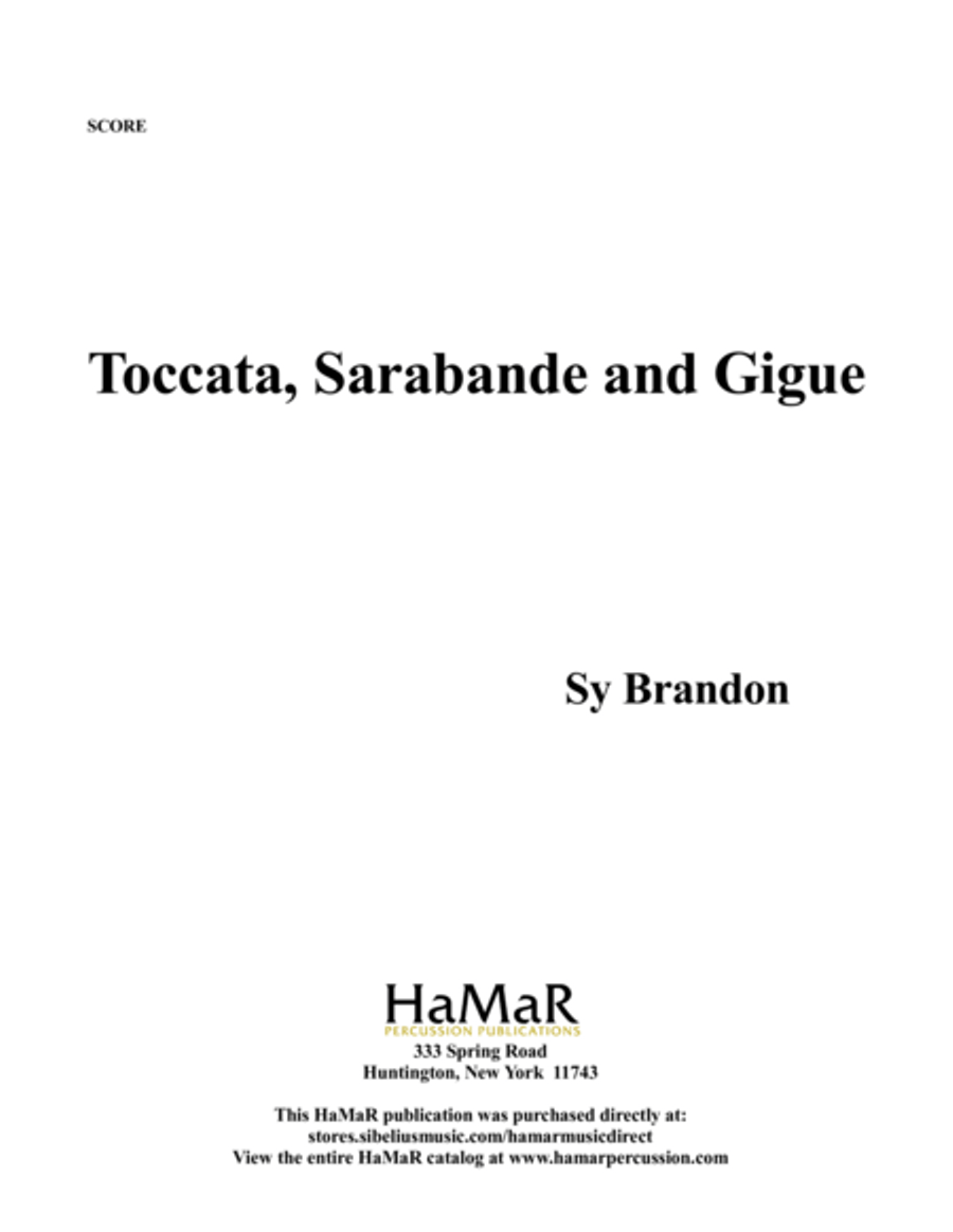 Toccata, Sarabande and Gigue Glockenspiel scores gallery preview page 1