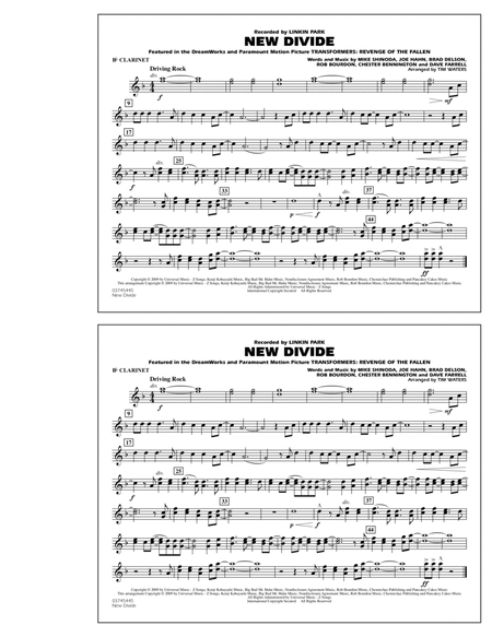 New Divide (from "Transformers: Revenge Of The Fallen") - Bb Clarinet