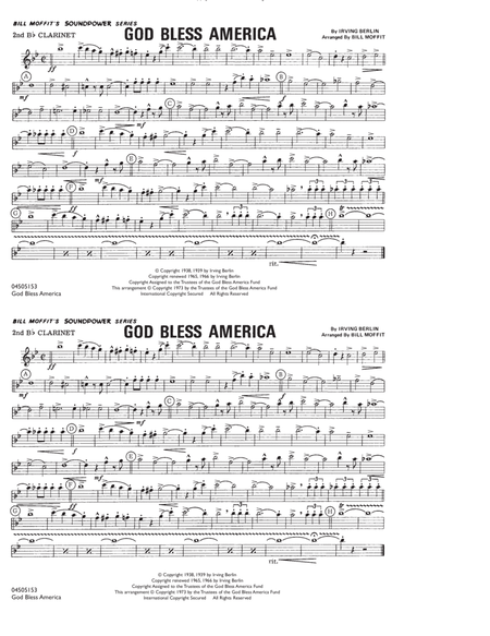 God Bless America - 2nd Bb Clarinet