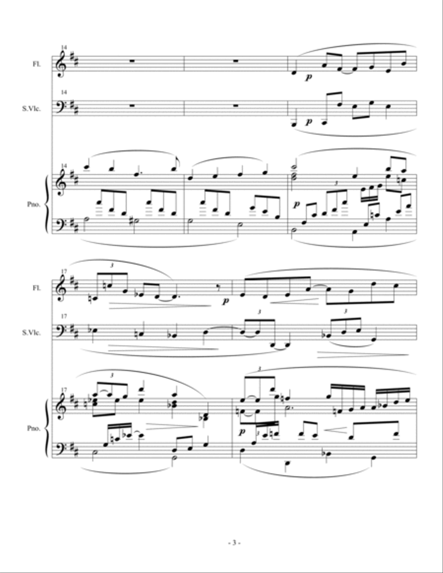 Trio for Flute Cello and Piano Flute scores gallery preview page 4